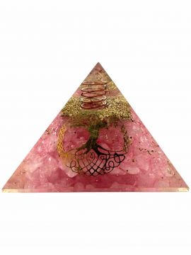 Organize Pyramid - Rose Quartz, 2"x2"x1.5", Each